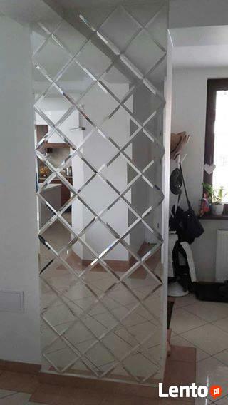 Szklarz. Lustra, lacobele, szkło z grafiką, balustrady