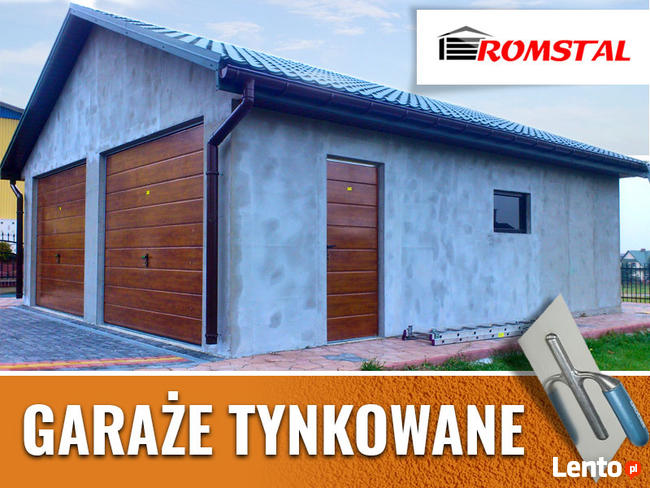 RomStal - Garaż OCEPLANY - 6x6m z dwoma bramami oraz drzwiam
