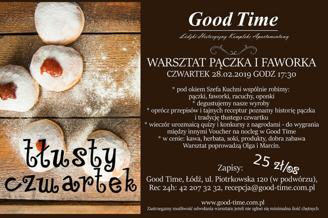 warsztat pączka i faworka w Good Time