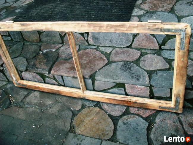 Stare okna drewniane retro loft lustro, zdjęcia 114x52
