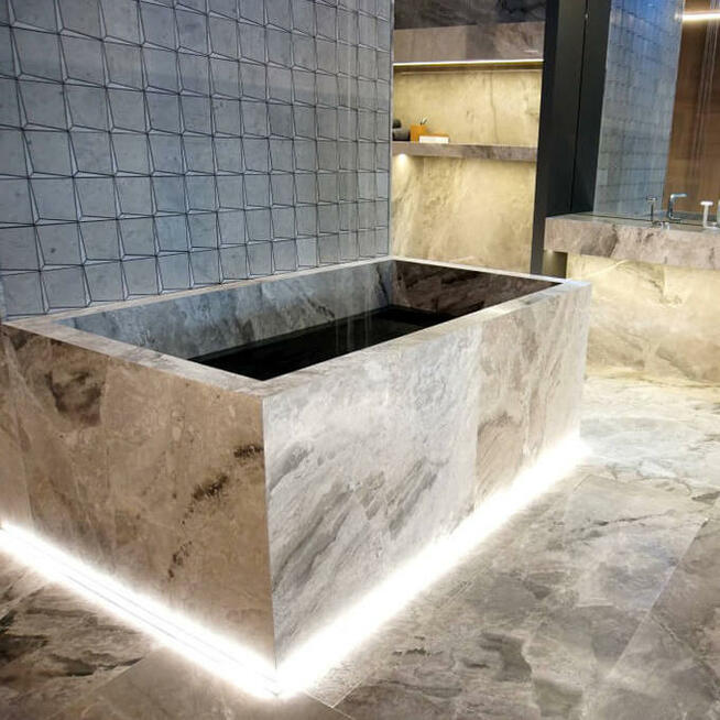 Płytki marmurowe szare polerowane 40,6x61x1,2 podłogi