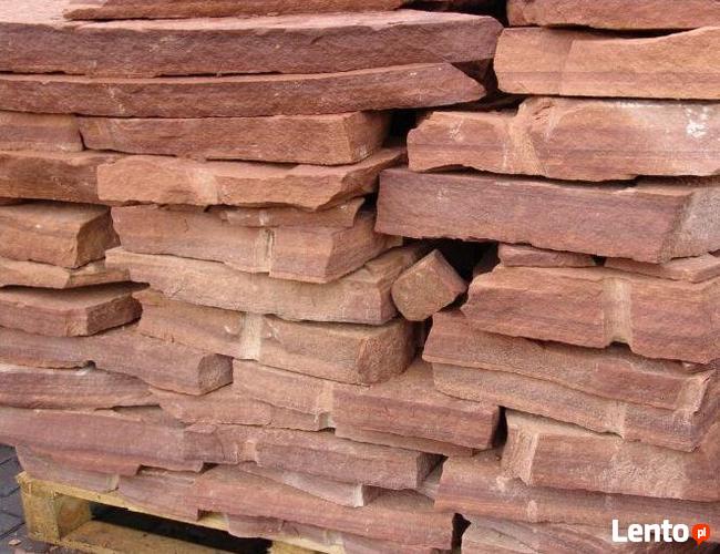 Łupany PIASKOWIEC CZERWONY Elewacje Płyty Dzikówka Warszawa