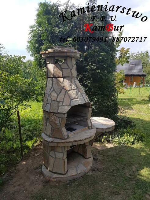 Kominek - Grill ogrodowy z kamienia gnejsowego (B2)