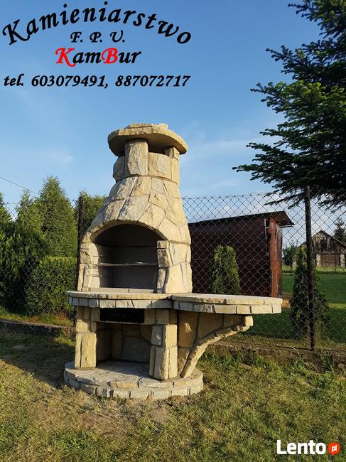 Kominek- Grill ogrodowy z kamiennych rysek gnejsowych (B5)