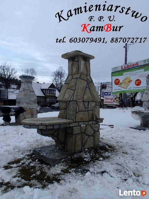 Kominek, grill ogrodowy z kamienia piaskowego (C3)