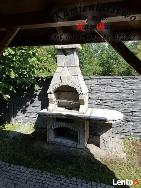 Kominek - Grill ogrodowy z kamienia piaskowego (A3)