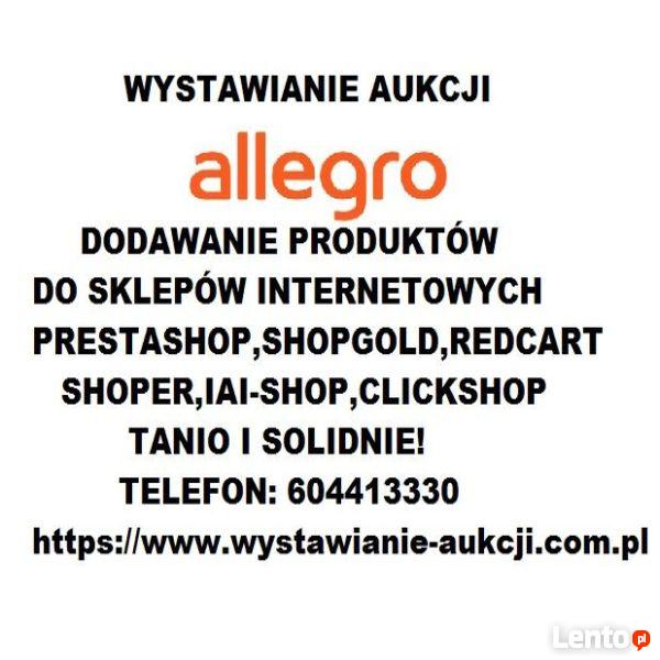 Wystawianie aukcji dodawanie produktów do sklepu www Tanio!