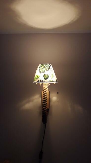 Kinkiet podwójny z pamięcią kształtu z liny jutowej HANDMADE