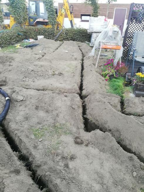 Wynajem koparki łańcuchowej wykopy liniowy pod nawadnianie