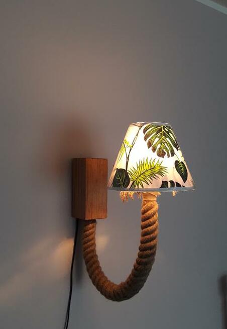 Kinkiet z pamięcią kształtu HANDMADE z liny jutowej