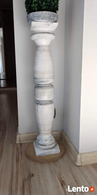 Kwietnik drewniany toczony podstawa dekoracji świecznik