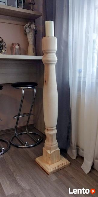 Kwietnik drewniany toczony podstawa dekoracji świecznik