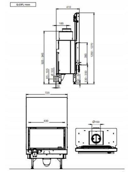 Nordpeis obudowa kominka MONACO HIGH akumulac. VAT