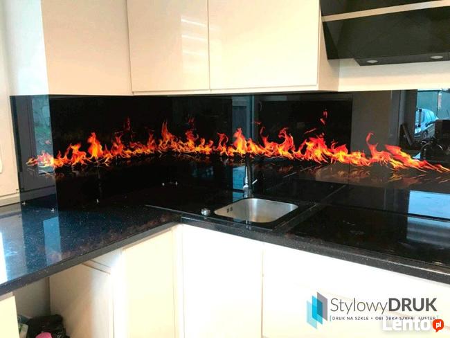 Panele szklane do kuchni, lacobel, druk na szkle