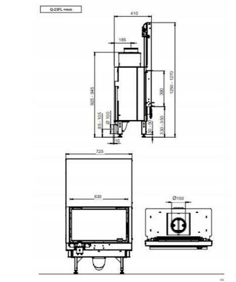 Nordpeis kominek MONACO III akumulac. z wkładem Q-34UL