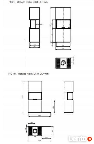 Nordpeis kominek MONACO III akumulac. z wkładem Q-34UL