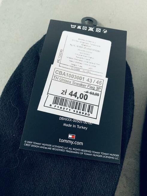 SKARPETKI oryginał TOMMY - metka + zawieszka cena PLN