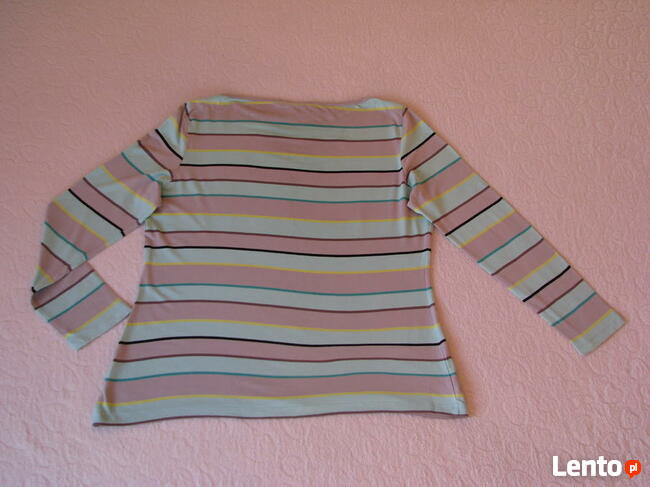 Lekka bluzka z długim rękawem, rozm. L w popielato-miętowe p