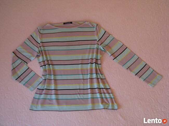 Lekka bluzka z długim rękawem, rozm. L w popielato-miętowe p