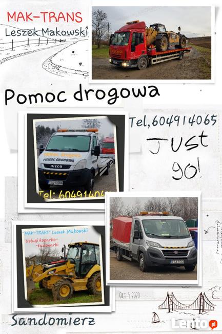 WYPOŻYCZALNIA PRZYCZEP Usługi koparko-ładowarką SANDOMIERZ