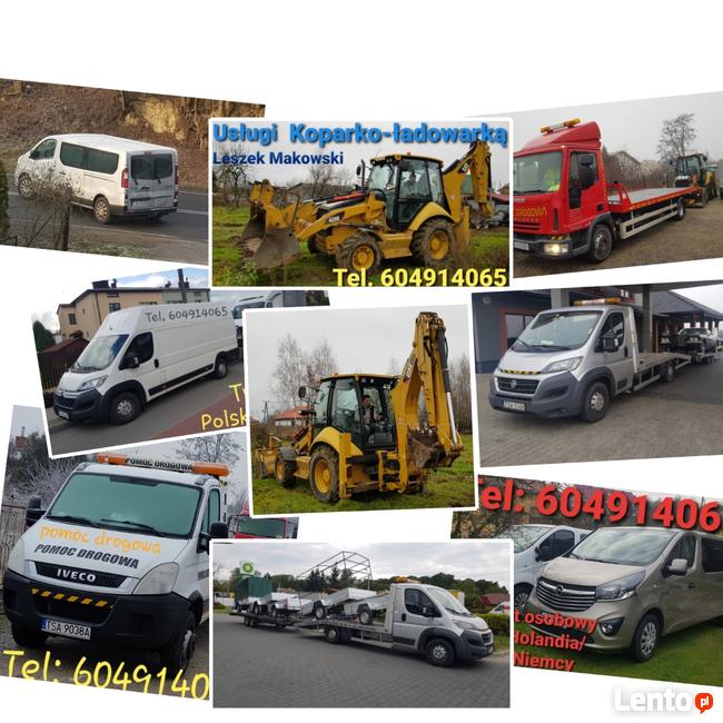 WYPOŻYCZALNIA PRZYCZEP Usługi koparko-ładowarką SANDOMIERZ