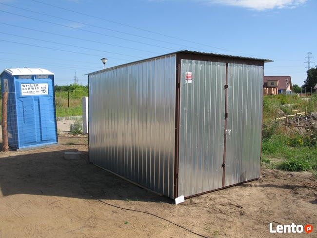 Garaż 2x3 blaszak, ocynk, spad w tył, brama dwuskrzydłowa