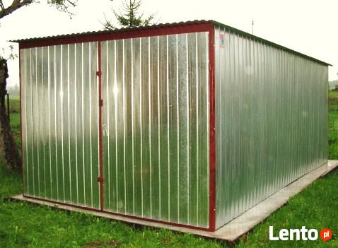 Garaż blaszany 3x5 ocynk, brama dwuskrzydłowa