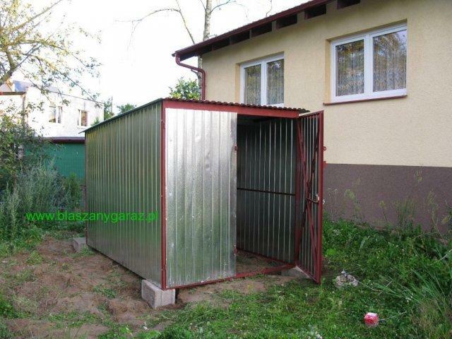 Garaż 3x5, ocynk, brama dwuskrzydłowa, spad w tył