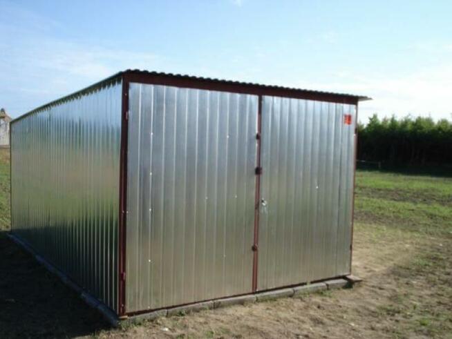 Garaż 3x5, ocynk, brama dwuskrzydłowa, spad w tył