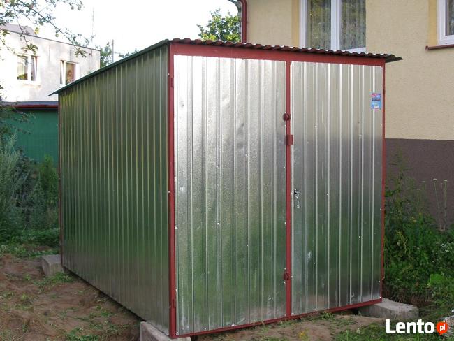 Garaż 2x3 blaszak, ocynk, spad w tył, brama dwuskrzydłowa