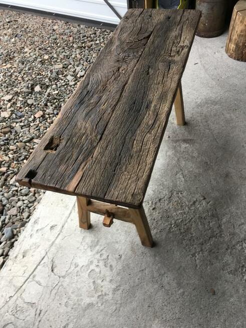 Ławka z drewna dębowego