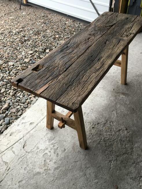 Ławka z drewna dębowego
