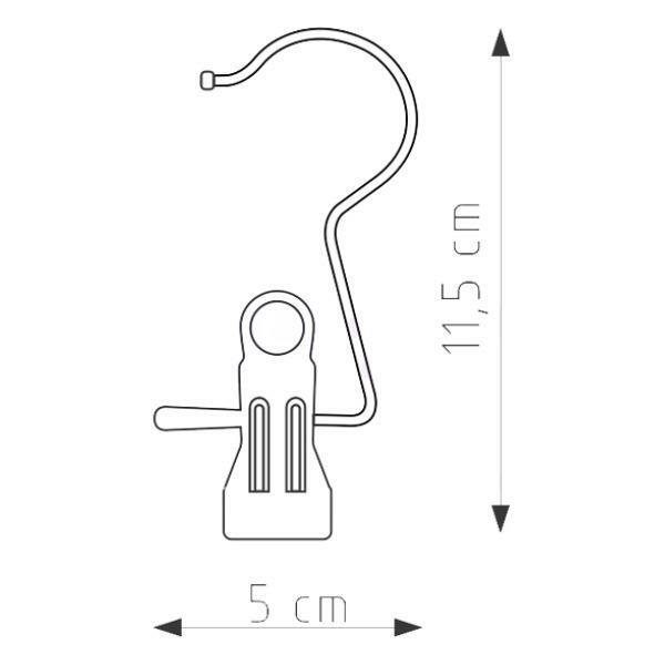 Metalowy wieszak - haczyk z klipsem – opakowanie 10 sztuk