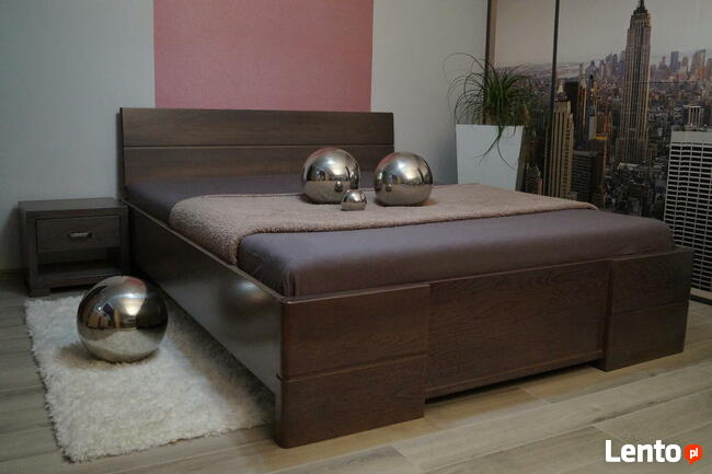 MASYWNE łóżko z twardego drewna bukowego 160x200
