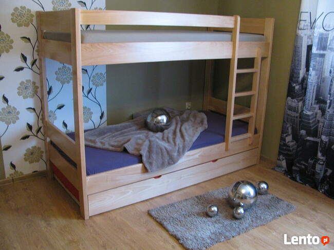 SOLIDNE drewniane łóżko piętrowe bukowe lity buk PRODUCENT
