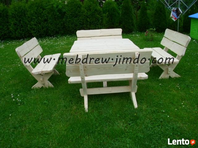 stół + 4 ławki 120cm/120cm