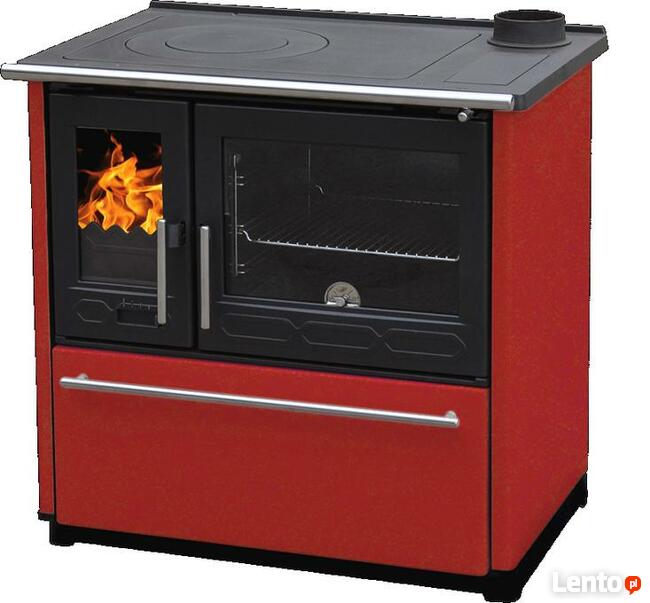 PLAMEN 850 GLAS czerwona kuchnia żeliwna na drewno