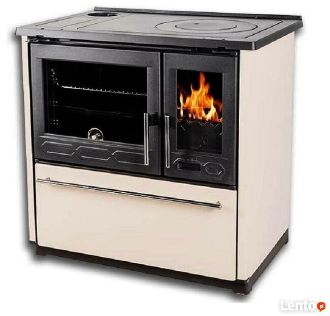 PLAMEN 850 GLAS krem kuchnia żeliwna na drewno