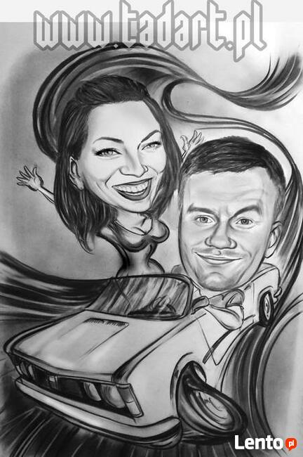 Karykatura karykatury prezent ślub rocznica świadka urodziny