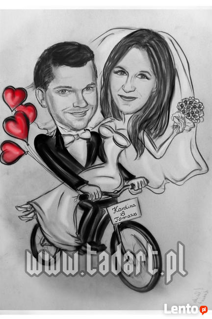Karykatura karykatury prezent ślub rocznica świadka urodziny
