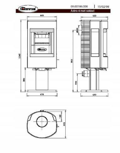 Dovre piecyk wolnostostojący ASTRO 4 CB/P-akum.VAT
