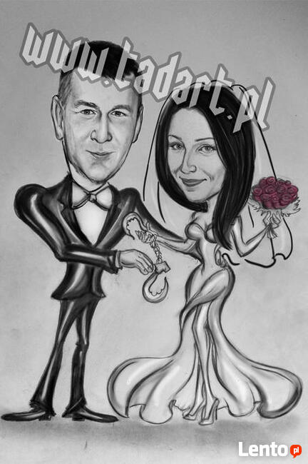 Karykatura karykatury prezent ślub rocznica świadka urodziny
