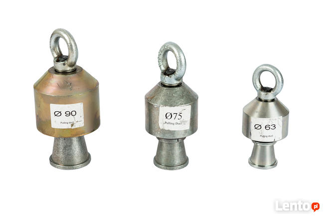 Uchwyty do rur PE chwytak, dzwonki, ciągadła tuleje DN 40 mm