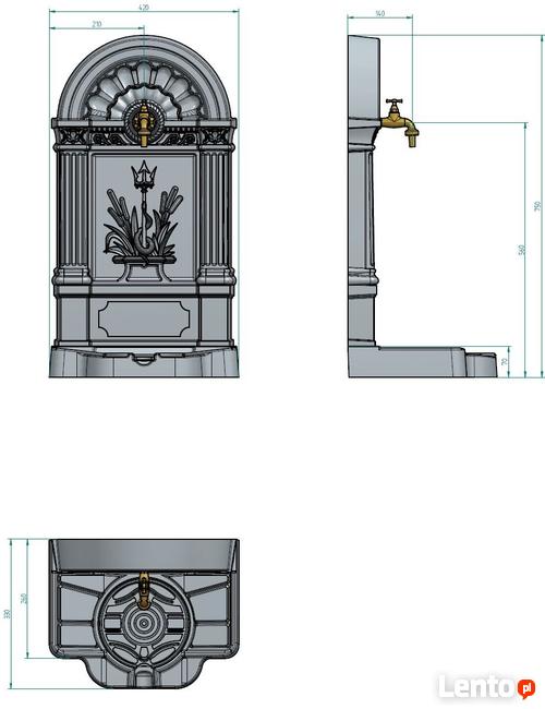 OBUDOWA KRANU ŻELIWNA WODNIK FONTANNA + KRANIK