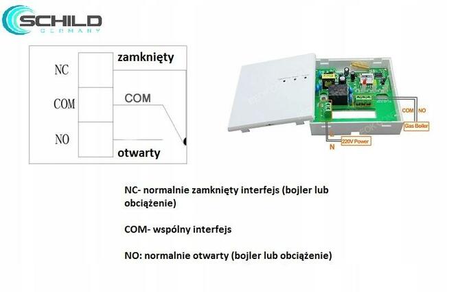 Bezprzewodowy termostat gazowy Schild 306X regulator tempera
