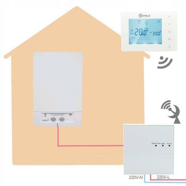 Bezprzewodowy termostat gazowy Schild 306X regulator tempera