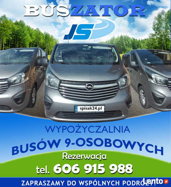 WYPOŻYCZALNIA - WYNAJEM BUSA BUSÓW 9 osobowych - ZATOR