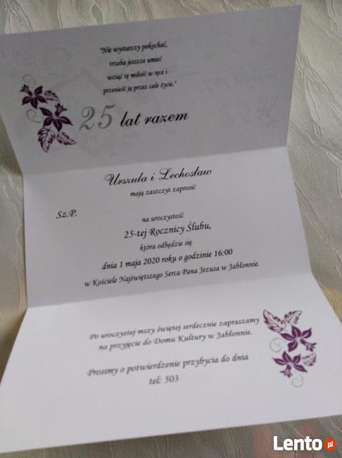 Zaproszenia na 25 rocznicę ślubu