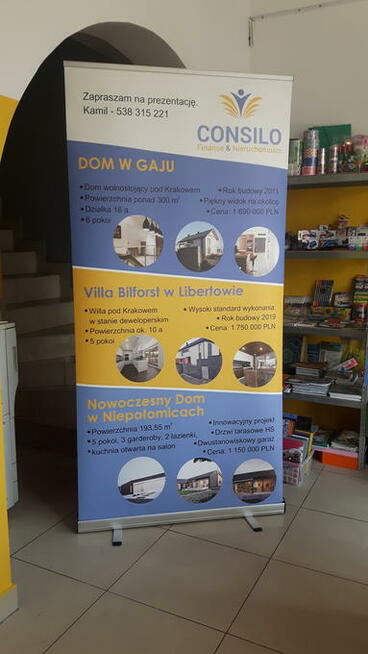 ROLL UP 85x200 100x200 rozwijana reklama kaseta / sam nadruk