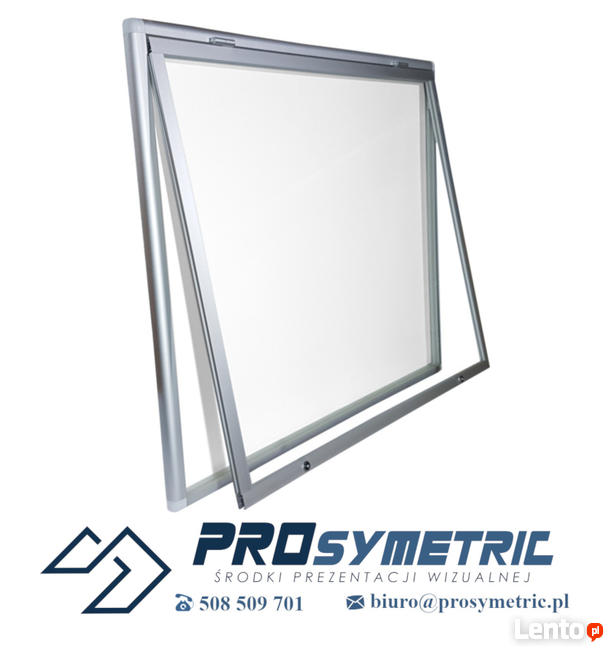 Aluminiowa gablota ogłoszeniowa- otwierana. Duże rozmiary.